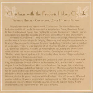 Frederic Hilary Chorale CD Insert